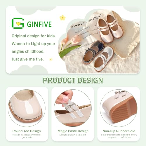 Image of GINFIVE Toddler Girls Mary Jane School Oxford Dress Flat Shoes for Wedding