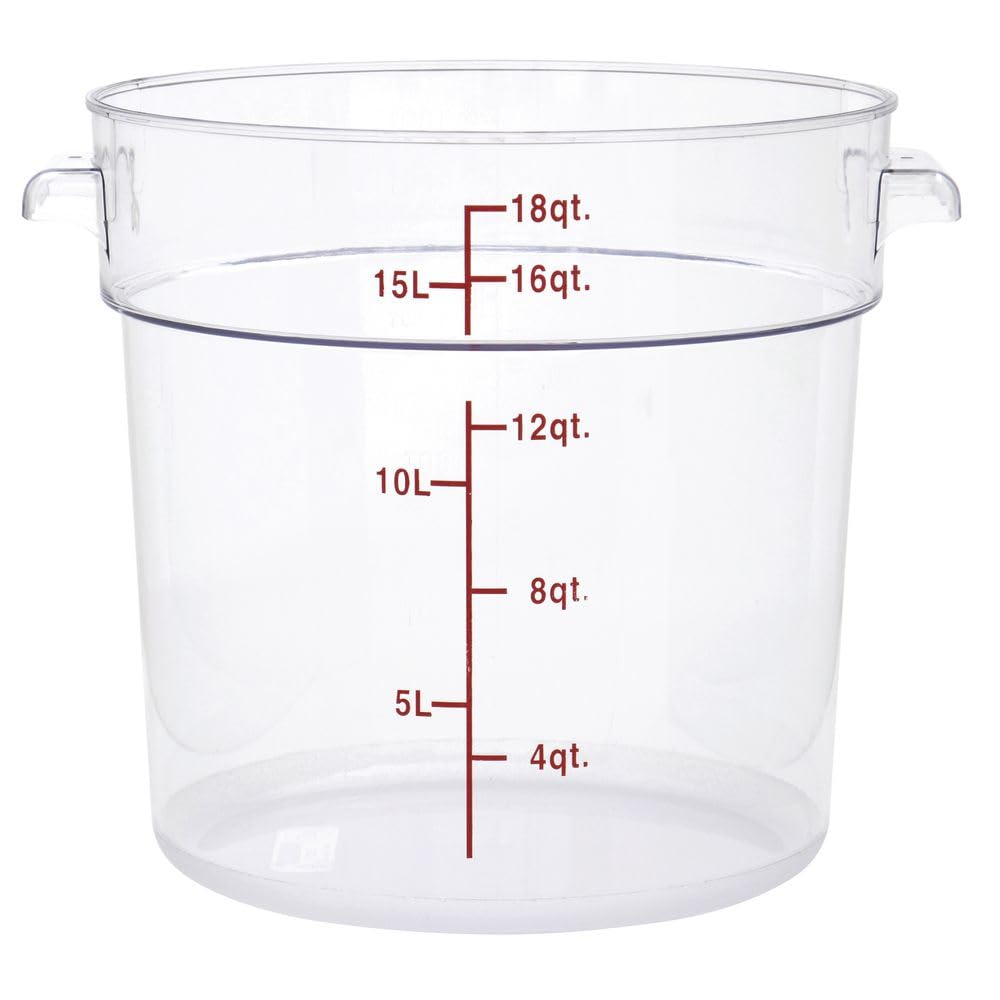 Clear Round Food Storage Container - 13 3/4" Dia x 11 22/25" D by HUBERT – Polycarbonate (PC), Clear, Model 0106007-PC