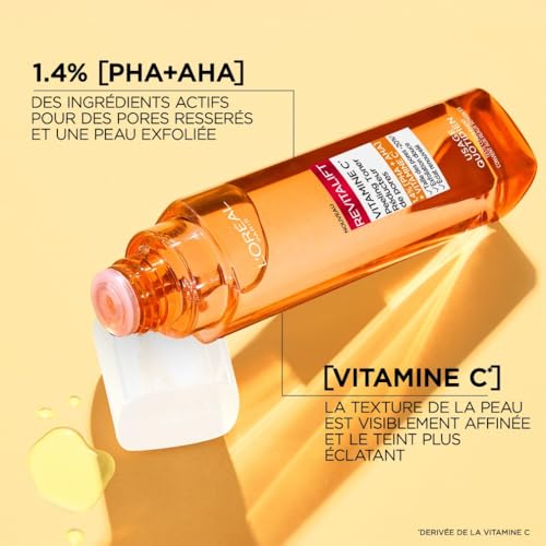 'Oréal Paris Exfoliant Doux Réducteur de Pores Formule Enrichie en Vitamine C Resserre les Pores et Illumine le Teint Tous Types de Peau Revitalift 180 ml - vue 3