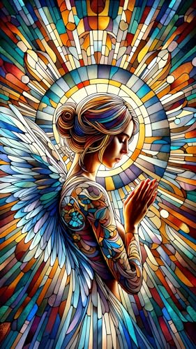 ARTGOTO Diamond Painting Carré Adulte Grand Format,40x70cm Peinture Diamant XXL Ange A,Broderie Diamant Painting Kit Complet Adulte,Grande Taille Pour la Décoration