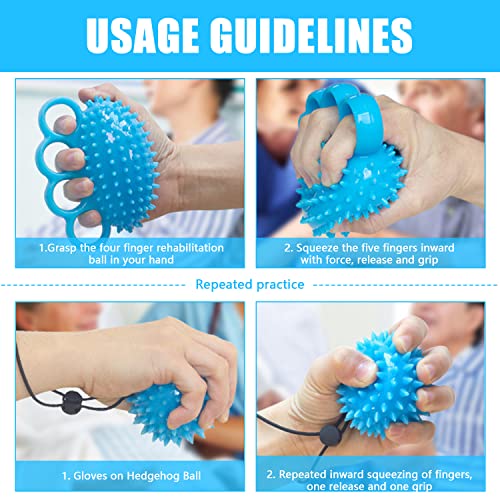 ADNEWX Handtrainer Fingertrainer Ball, 2 Set Igelball Weich Gummi Knetball für Hände Therapie Arthrose, Finger Training, Lindert Stress, Angstlinderung