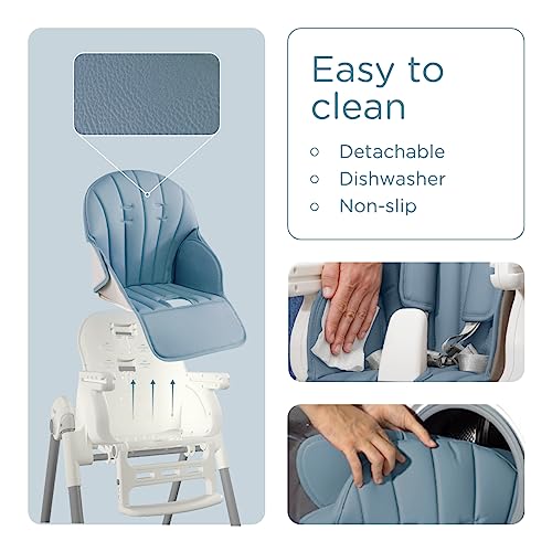 Küb 3-In-1 Foldable Baby High Chair (Blue) | Multifunctional Infant Highchair For Babies & Toddlers | Removable Seat & Tray For Easy Clean | 7 Height & 4 Recline Adjustable | 2 Locking Wheels | Safe #TOP2