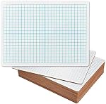 Dry Erase Lapboards with Grid Lines - Pack of 25 Graph Whiteboard Set - 9x12 - Student Single Sided - Improve Children's Classroom Learning with Portable White Boards