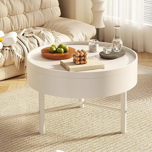 Table basse rotative en métal pour optimiser l'espace du salon au balcon