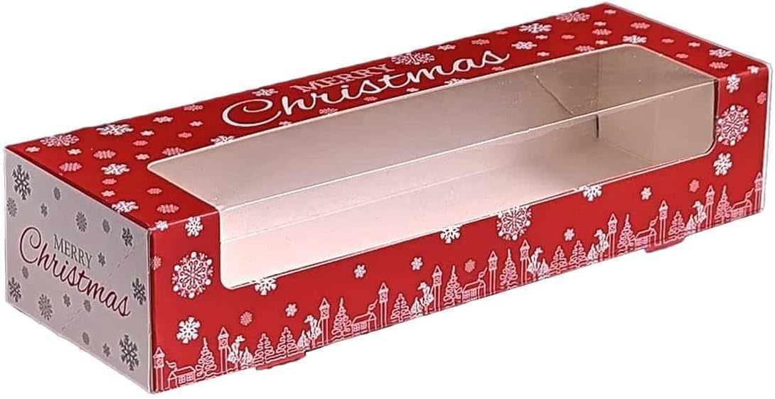 Cater For You Premium Merry Christmas Snowflake Double Stack Mince Pie Box 9x3x2 (Pack of 25)