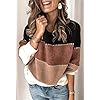 Angashion-Womens-Sweaters-Casual-Long-Sleeve-Crewneck-Color-Block-Patchwork-Pullover-Knit-Sweater-Tops Angashion Women's Sweaters Casual Long Sleeve Crewneck Color Block Patchwork Pullover Knit Sweater Tops Black M