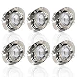 6x LED Einbaustrahler Ultraflach 5 Watt Chrom schwenkbar 230V Rund warmweiß Deckenstrahler Spot Deckenspot Lumira