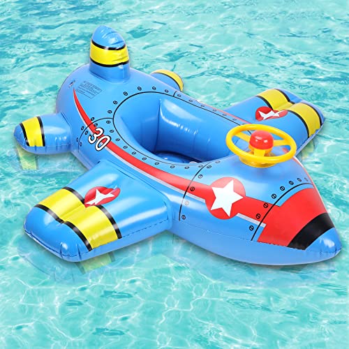 Schwimmen Trainer Sitz, mit Lenkrad-Griff Baby Schwimmring, Aufblasbarer Schwimmsitz Schwimmhife Spielzeug,Baby Schwimmhilfen mit Schwimmsitz PVC Cover