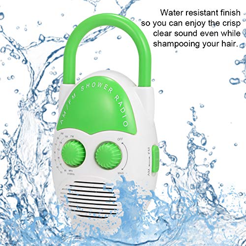 Denpetec Waterproof Shower Radio, Am/Fm Bathroom Radio With Top Handle, Mini Portable Hanging Shower Radio, Built-In Speaker, Adjustable Volume #TOP5
