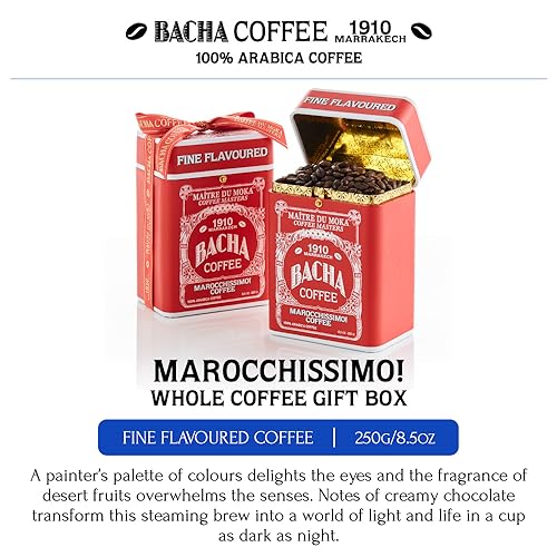 Bacha Coffee | Marocchissimo! Fine Flavoured, Whole Beans, Medium Roast, 100% Arabica Specialty Coffee, 250g Signature Nomad Collection, Gift Box