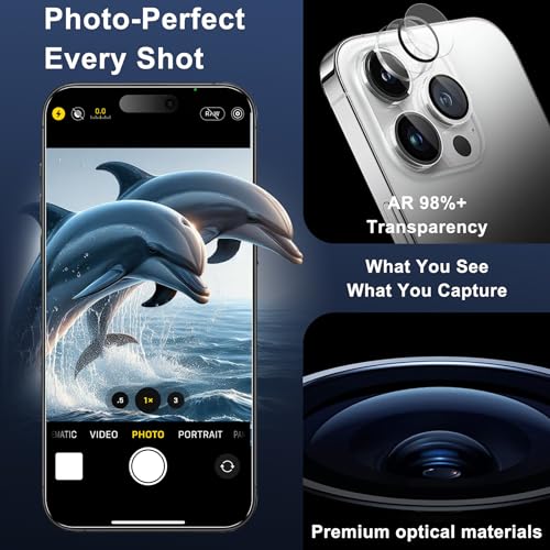 Protection d'écran mate iPhone 16 Pro Max et protège-objectif Lot de 2+2 - 4