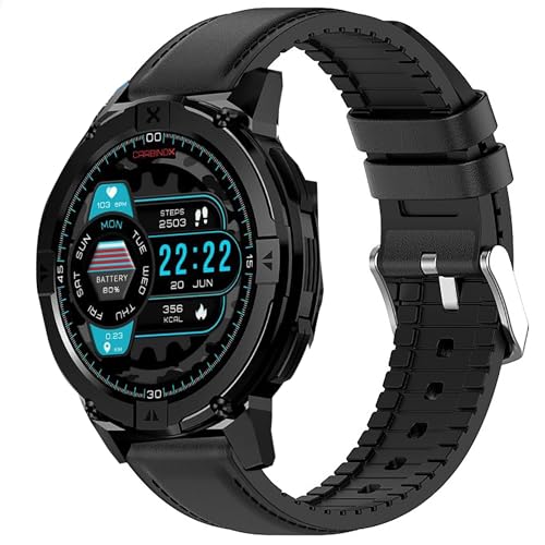 Bracelet montre connectée Carbinox Vortex en cuir silicone respirant 22mm