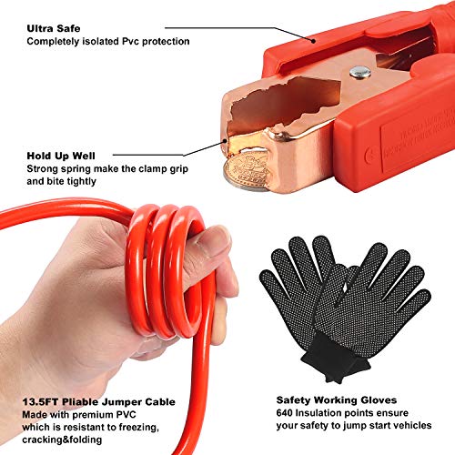 AUTODECO Car Roadside Emergency Kit- Multipurpose Emergency Pack Car, with 13.5FT Jumper Cables, Tow Strap, Hammer Multi Tool, Etc - Thumbnail 5