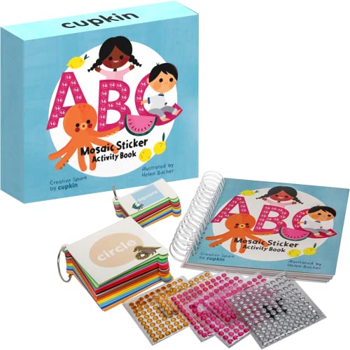 Cupkin Mosaic Sticker Art Kits For Kids And Adults - Abc Mosaics Art Craft Kit For Boys And Girls - 52 Page Sticker By Number Mosaic Kit With 3,000+ Jewel + Foam Stickers Arts And Crafts For Kids 4-6 #TOP2