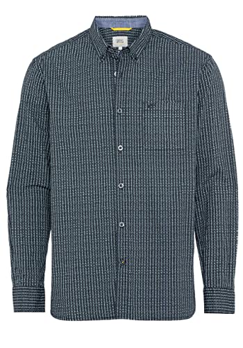 Preisvergleich Produktbild CAMEL ACTIVE Regular Fit Hemd Langarm Button Down Kragen Muster dunkelblau