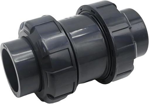 EATAKWARD 1-1 / 2 inch PVC True Union Check Valve، Slip-Slip Full-Port Practical Check Valve، Sch80 Socket Insert Pool Ball Check Valve for Backflow Prevention
