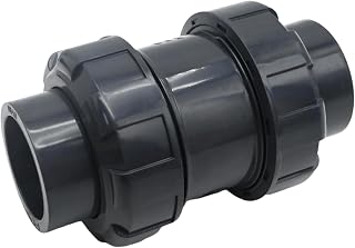 EATAKWARD 1-1/2 inch PVC True Union Check Valve, Slip-Slip Full-Port Practical Check Valve, Sch80 Socket Insert Pool Ball Check Valve for Backflow Prevention