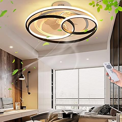 Deckenventilator Mit Beleuchtung LED Fan Deckenleuchte Fernbedienung Fan Deckenlampe Windgeschwindigkeit Dimmbar 50W Decke Lampe Leise Ventilator Cover