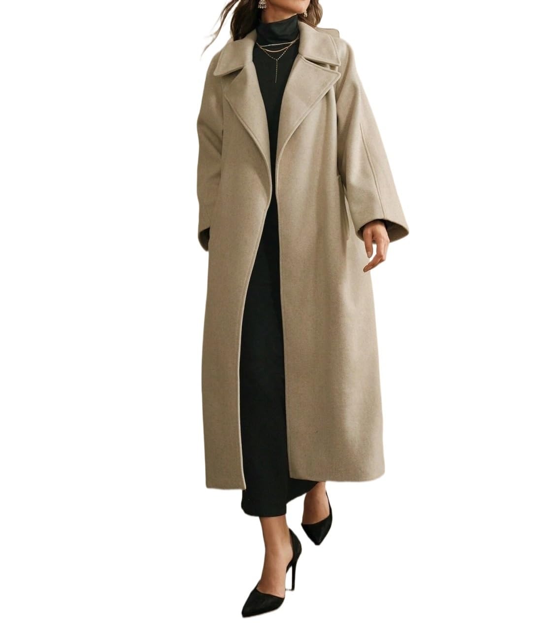 Womens Elegant Coat Double Breasted Long Trench Coat