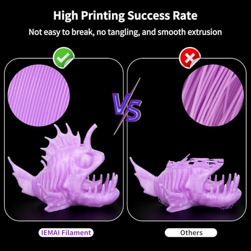 Image of IEMAI Glow in The Dark PETG Filament 1.75mm Bundle 4KG, Multicolor Luminous 3D Printer Filament 1kg Spool 4 Rolls Rainbow+Blue+Green+Purple, Easy to Print, Accuracy + /-0.02mm