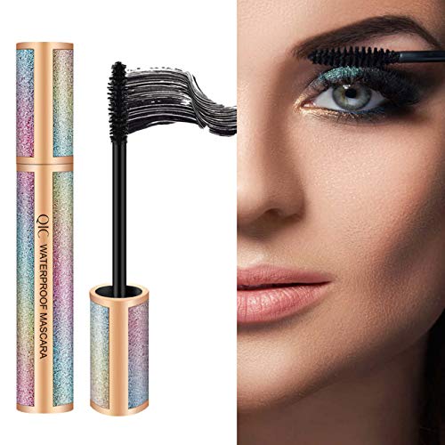 4d Silk Fiber Lash Mascara,Fiber Mascara,Waterproof Lengthening Mascara,Natural Thick Thickening,Long Lasting Charming Eye Makeup,Black