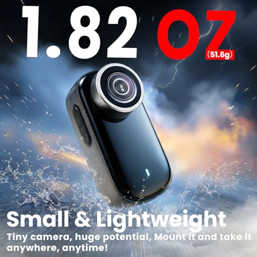 shenghuo 4K Mini Body Camera 64G Wearable Thumb Camera 360° Rotatable Magnetic Clip for Lecture Travel Pet Walking Outdoor Recording（Black） by shenghuo - Image 2