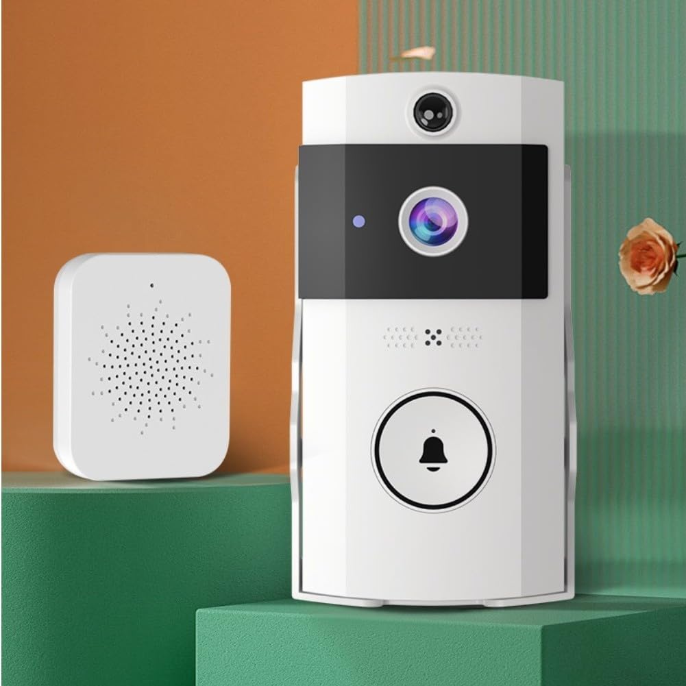 Timbre inalámbrico con video para control de aplicaciones y conversaciones bidireccionales, batería de larga duración, timbre inteligente para seguridad del hogar para alertas de movimiento