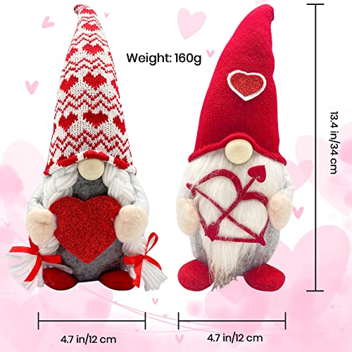 Valentines Day Decor 2Pcs Valentine Gnomes Plush Valentines Day Decoration Valentines Home Table Decor Scandinavian Tomte Elf Gnomes Ornaments Sweet Valentines Day Gifts For Him Her #TOP1