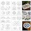 4 Sheets Water Soluble Embroidery Patterns - Sashiko Geometric Designs For Beginners (Stick & Stitch)