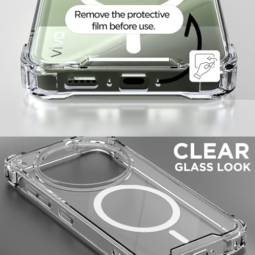 Image of Outlouders Back Cover for Vivo X300 Ultra 5G | Magnetic-Safe | Transparent PC + TPU | Shockproof Protection Bumper Case (Transparent Magnetic-Safe)