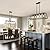 Senyshilon Kitchen Island Lighting, 5-Light Black Chandeliers for Dining Room Light Fixtures Over Table, Rectangle Island Lights for Kitchen with Cylinder Clear Glass, Chandelier for Kitchen