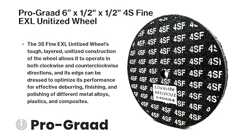 Image of EXL Unitized Wheel, Silicon Carbide, 6 inch Diameter x 1 /2 inch Wide x 1 /2 inch Arbor, 4S Fine | 15849 | (Pack of 1)