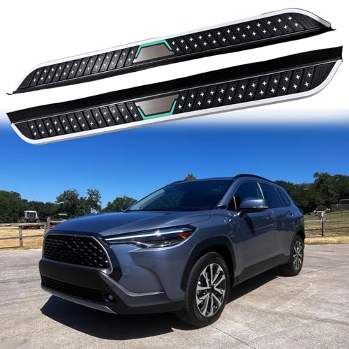 Estribos laterales para Toyota Corolla Cross 2021-2026 aluminio negro