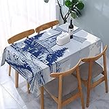 ◕ Taille de la nappe : 137 x 183 cm (veuillez vérifier la taille de la table avant l'achat), convient pour une utilisation en intérieur et en extérieur, terrasse, jardin, cuisine, salle à manger et salle familiale, cafés, occasions spéciales, etc.
