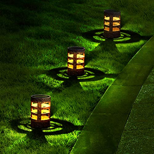 Solar Lights Outdoor Decorative Solar Pathway Lights Outdoor Lights Solar Powered Auto On/Off Solar Lights Outdoor.Suitable for Grassland, Garden Road,Walkway,Yard,Backyard,Driverway (4pcs)
