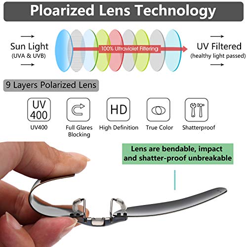 Caxman Polarized Clip On Sunglasses Over Prescription Glasses For Men Women Compact Fit Grey Lens Large Size Uv Protection #TOP1