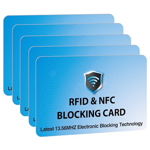 SaiTech IT RFID Blocking Cards Protect Your Entire Wallet, Purse, and Cards from NFC Contactless Theft Wallet for Men & Women - Sky Blue (5 Pcs Sky Blue)