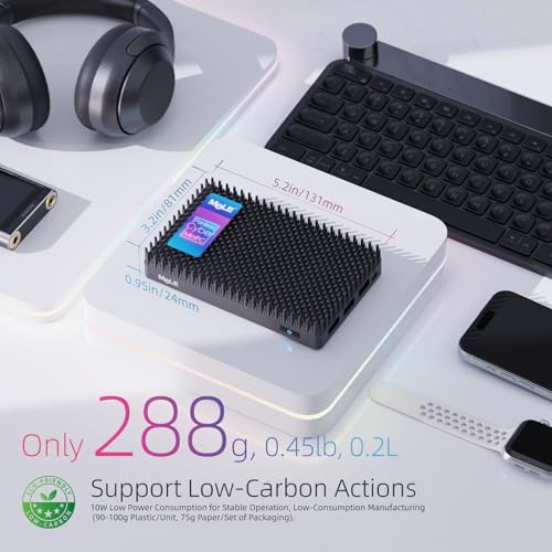 MeLE Cyber X1 Lüfterloser Mini PC 16GB DDR4 512GB ROM Micro PC Twin Lake N150(bis zu 3.6GHz) USB-C 2 X HDMI 4K@60 Dreifach-Display Kleiner Desktop Computer mit VESA-Halterung für Zuhause/Büro