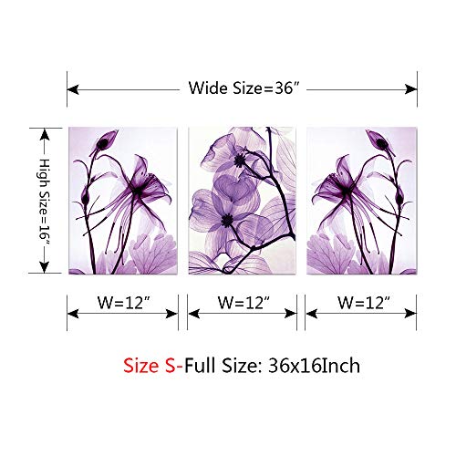 Meigan Art Modern Canvas Wall Art Home Decor Wall Art Painting Purple Flowers Art Wood Inside Framed Ready To Hang (12Inchx16Inchx3) #TOP5