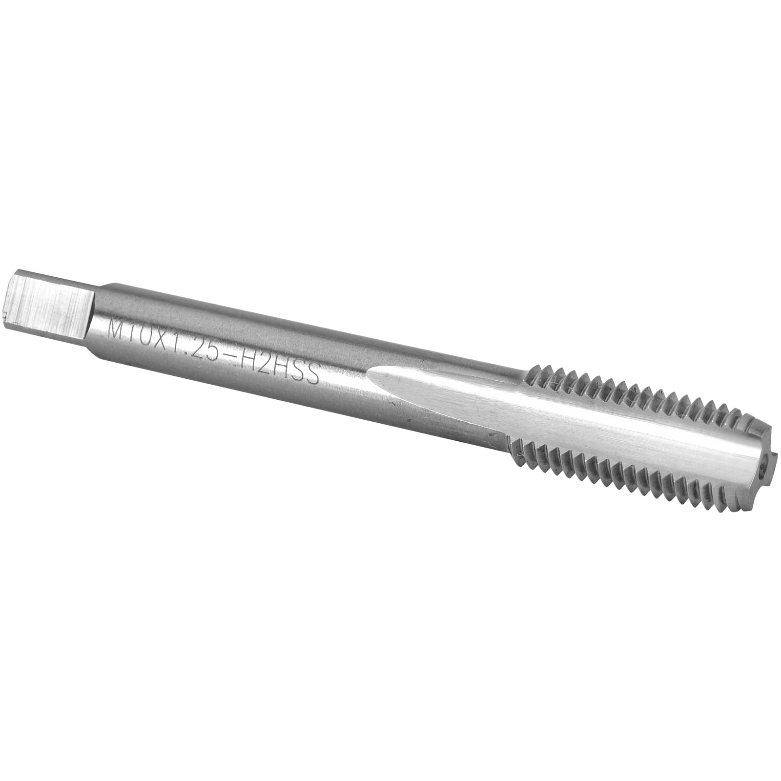 Burkit M10 X 1.25 Thread Tap Right Hand, HSS M10 x 1.25 Straight Fluted Machine Tap