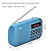 GESON RM-155Pro AM FM Radio Portable Mini USB Speaker MP3 Music Player SupportMicro SD/TF Auto Scan Save LED Display USB Transmit Data and Sound Card Function, Rechargeable BL-5C Battery (Blue)