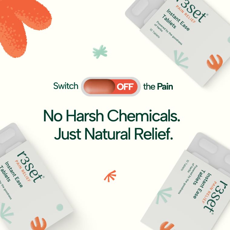 Image of R3SET Natural Pain Relief Tablets for Joint, Back & Body Pain - 3x10 Pieces