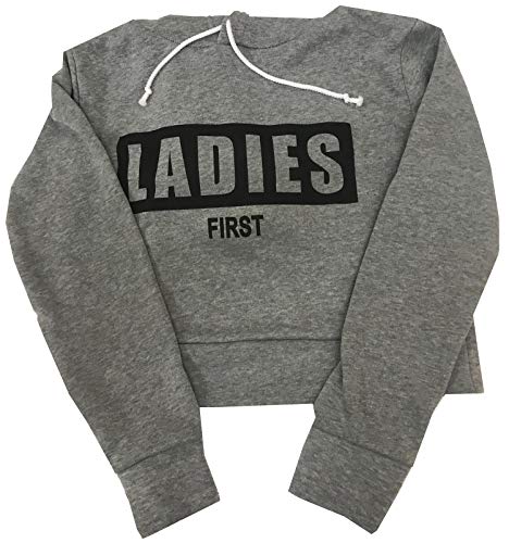 ZJ Clothes Womens Ladies First B Yourself Limited Edition Print Fleece Hoodie Crop Top