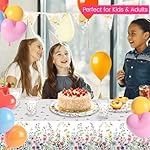 Birthday Party Supplies Kit include 7in & 9in Plates, Cups, Napkins, Banner and Tablecloth Party Decorations for Women Girls, Serves 24 (Spring wildflowers) - Image 5