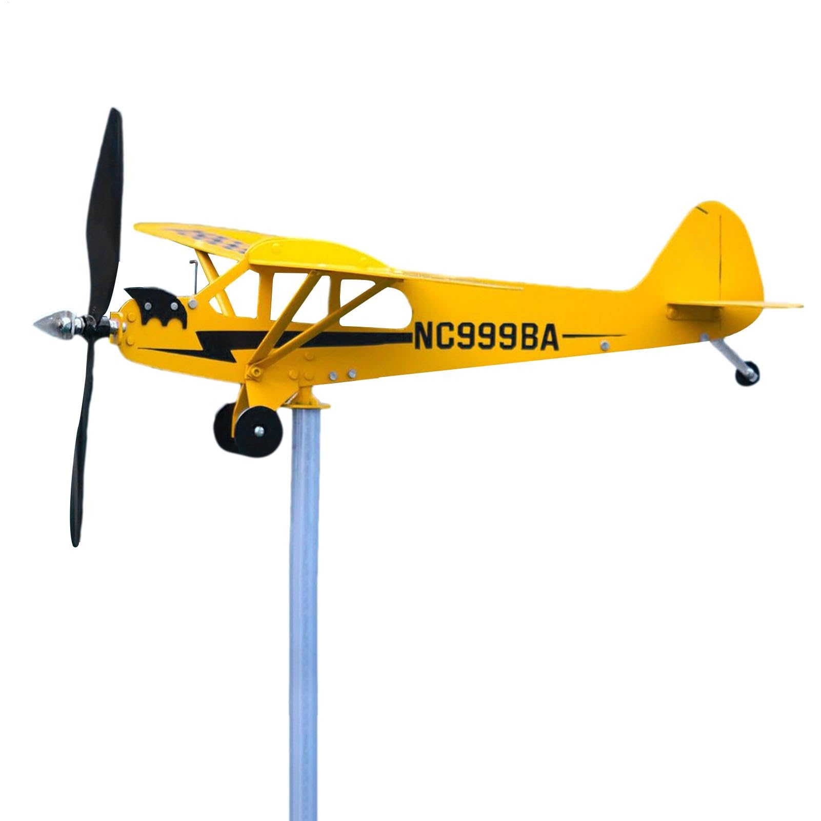 Aereo Segnavento Da Giardino In Metallo, Banderuola Segnavento Aereo, Banderuola Per Aereo Piper J3, Indicatore Di Direzione Del, Campanello A Ven-to Decorazione Per Giardino Tetto Esterni