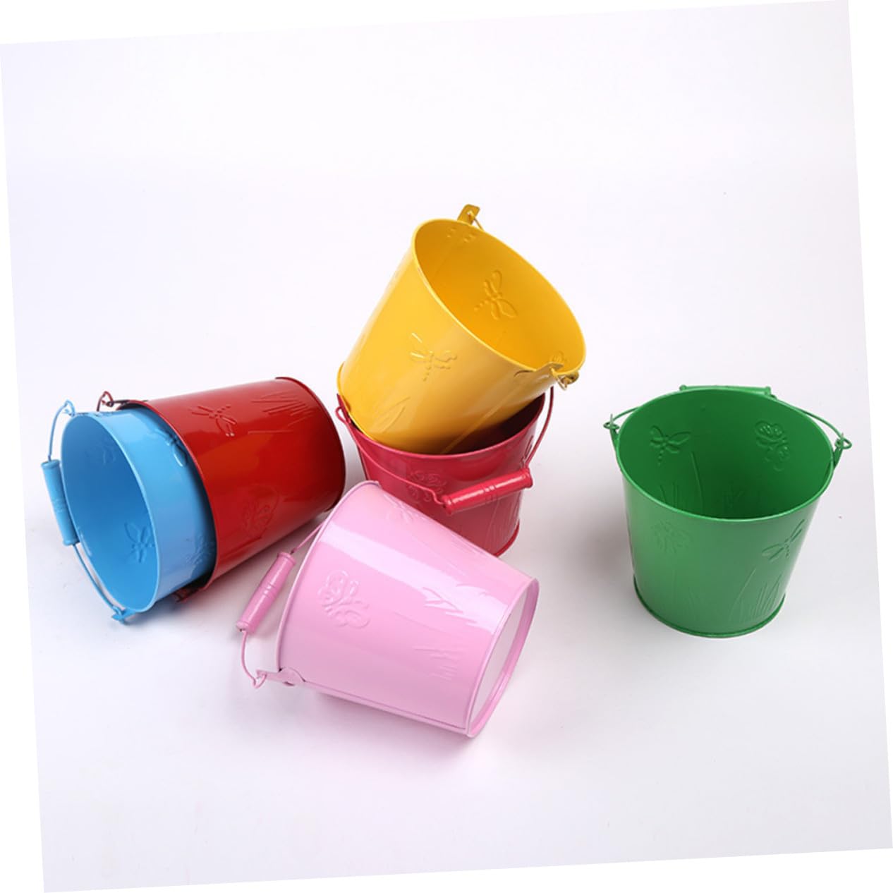Beach Bucket Toy 6pezzi in Ferro e Legno per Bambini | Festa Estiva, Gioco da Spiaggia e Giochi da Spiaggia, Leggero, Facile da Afferrare Colore Casuale