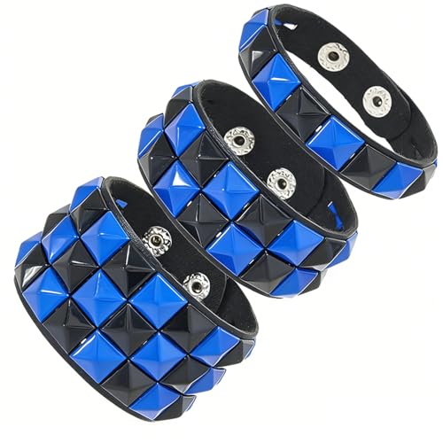 Bracelet manchette à carreaux gothique rock pour soirée et sport