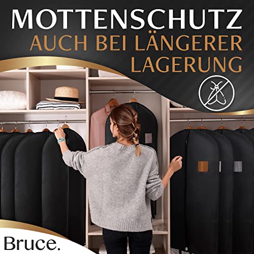 Bruce.® 5x Kleidersack Kurz 100x60cm – Atmungsaktive Kleiderhülle für Anzug, Jacke & Hemd – 120 GSM Materialstärke – Anzugtasche für Reisen & Aufbewahrung