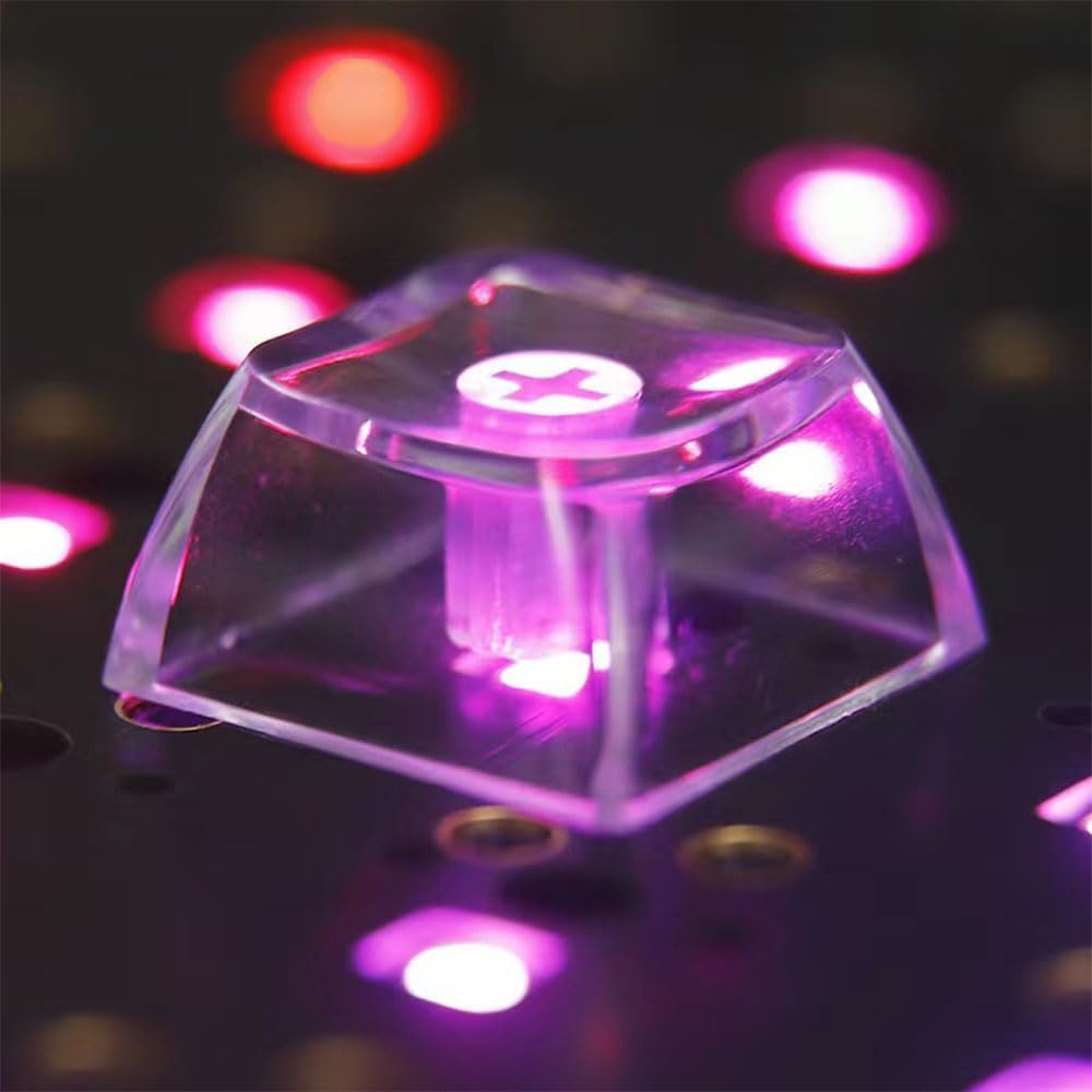 Opakowanie 100 pustych krystalicznie przezroczystych nasadek klawiszy z materiału PC 1U profil XDA R4 do klawiatury mechanicznej z podświetleniem MX Switch (profil XDA przezroczysty, 100 sztuk)