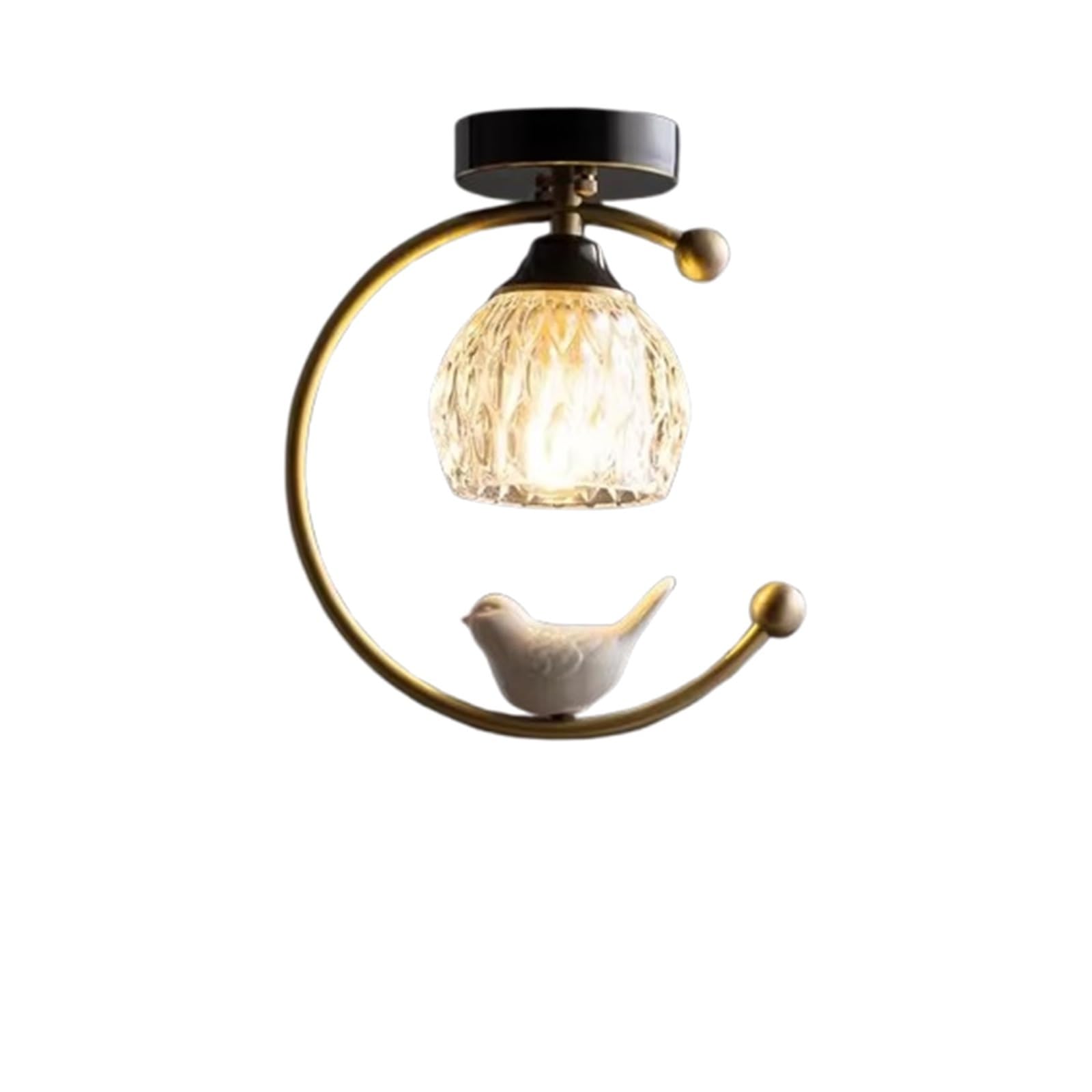 OLSKFUH Modern Nordic Luxury Style Led Chandelier For Living Room Bedroom Dining Room Kitchen Ceiling Lamp Copper Crystal Glass G9 Light,Chandelier Lamps,Warm Light-1 Head